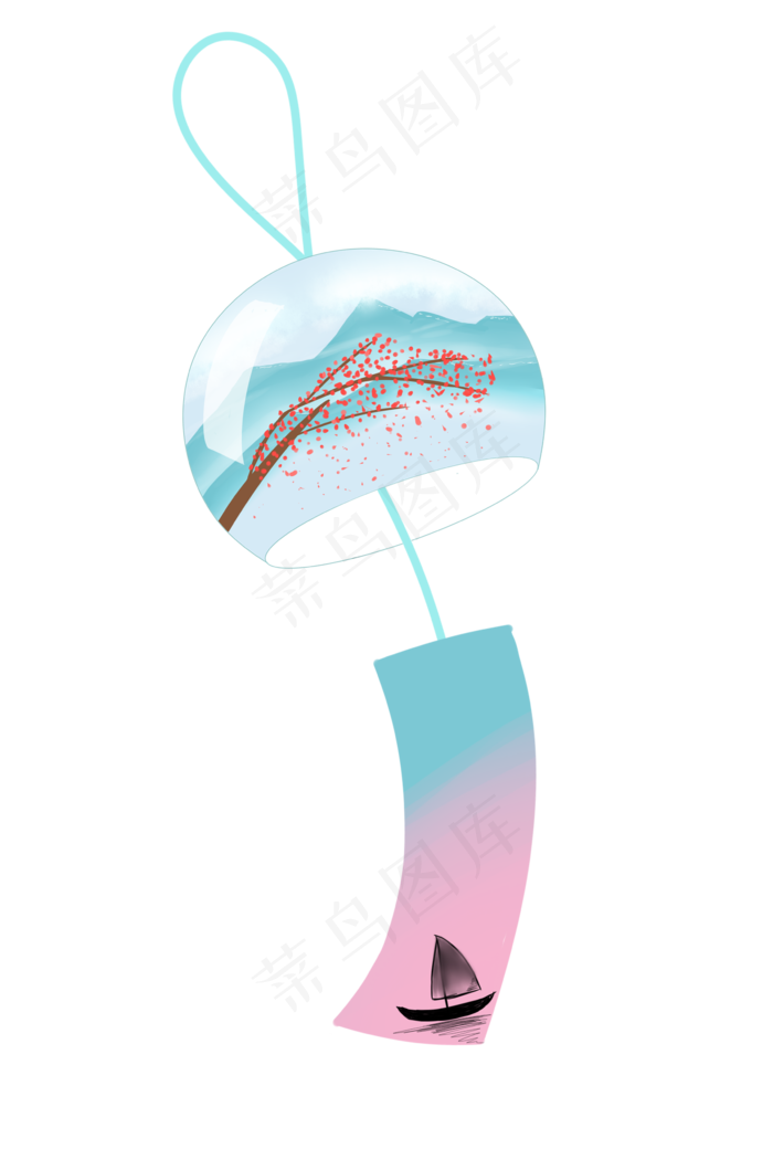 蓝色梅花风铃插图