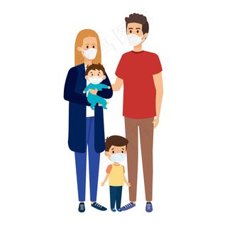 新冠肺炎疫情戴口罩的人物 