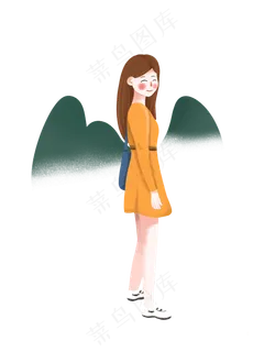 手绘国庆节外出旅游