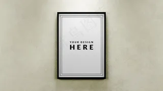 美丽的木架概念模型样机在空房间