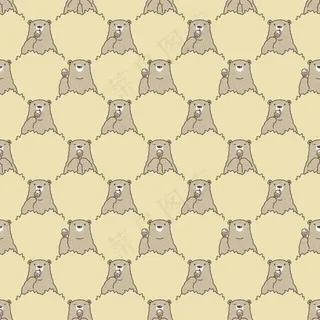 北极熊无缝图案冰淇淋卡通人物