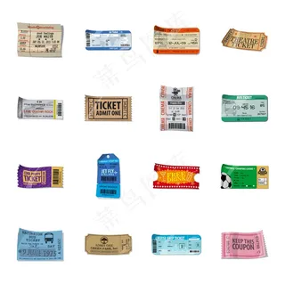 门票卡通图标集。