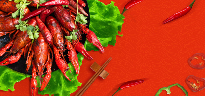 新鲜小龙虾红色BANNER(1920*900px 	       )psd模版下载
