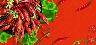 新鲜小龙虾红色BANNER