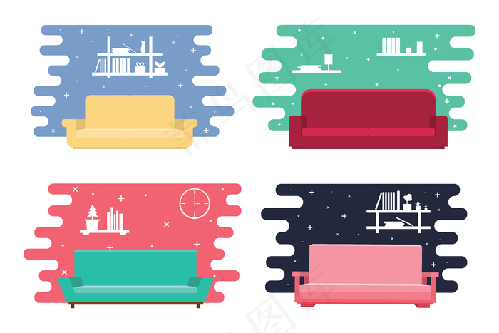 包装沙发室内设计为背景