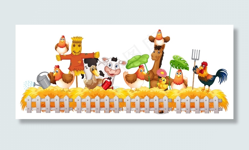 隔离农场中的一群家畜