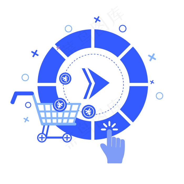 扁平点击按钮标识图标