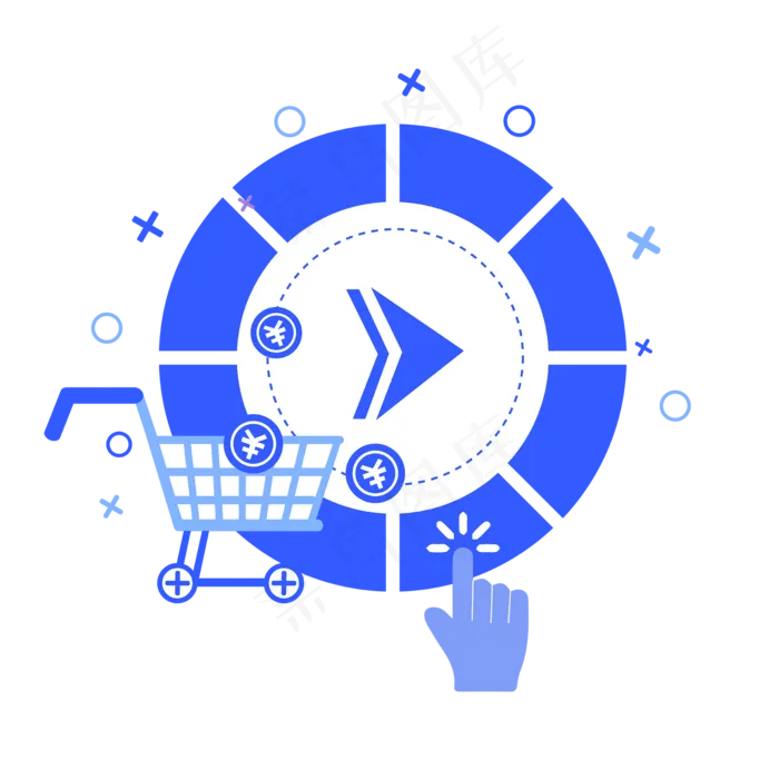 扁平点击按钮标识图标(2000X2000(DPI:300))ai矢量模版下载