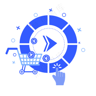 扁平点击按钮标识图标
