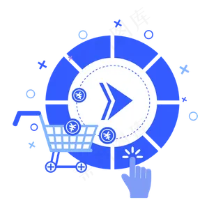 扁平点击按钮标识图标