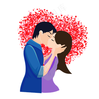 手绘卡通情侣人物