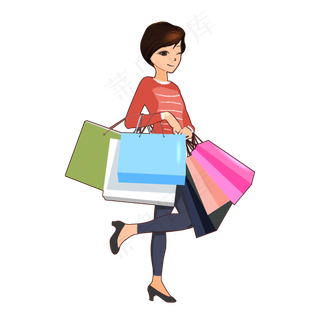  双十一购物女孩 