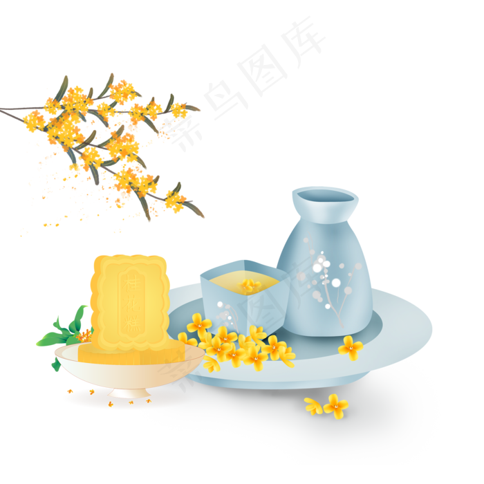 中秋节桂花糕加桂花酒