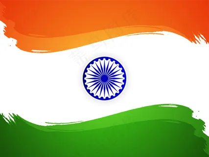 印度国旗主题独立日装饰背景矢量