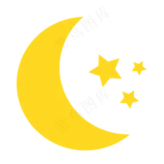 七夕节卡通月亮星星