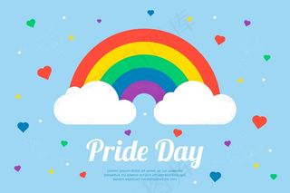 彩虹和云彩的骄傲日概念