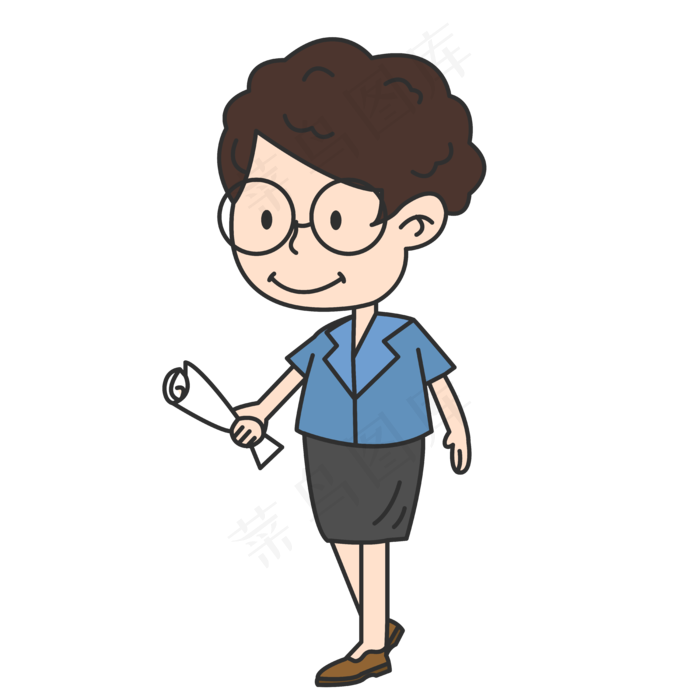 手绘矢量教师节老师卡通人物