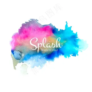 抽象彩色水彩泼墨设计