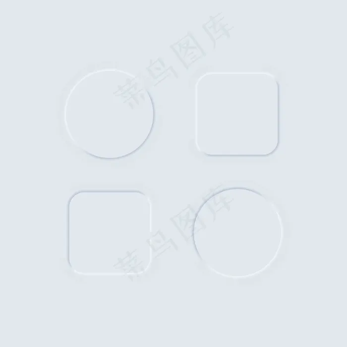 网站或应用程序app的新形态设计风格的Ui空白白色按钮eps,ai矢量模版下载