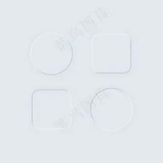 网站或应用程序app的新形态设计风格的Ui空白白色按钮