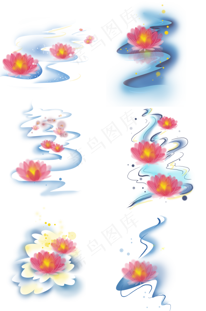 中元节莲花灯和水纹