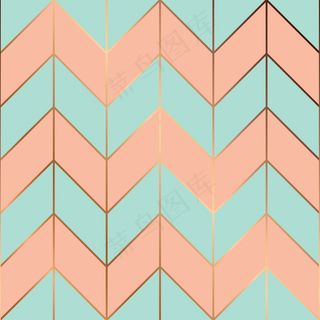 金色几何线条的无缝图案设计，现代奢华的背景