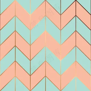 金色几何线条的无缝图案设计，现代奢华的背景