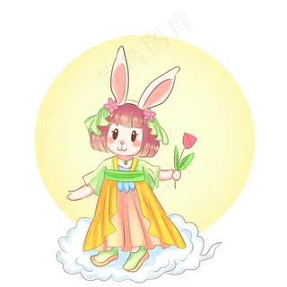 中秋节玉兔人像