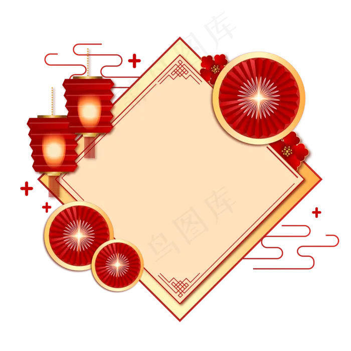 春节折纸灯笼(3000X3000(DPI:300))ai矢量模版下载