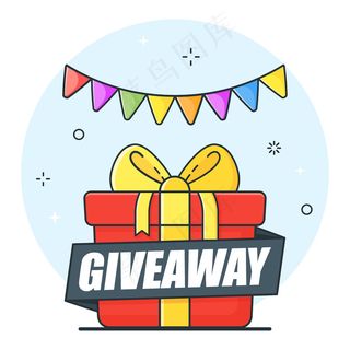 获奖者广告横幅banner在白色背景，礼品优惠，赠品和礼品奖品。