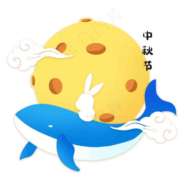 中秋节剪纸风月亮玉兔(2000X2000(DPI:300))psd模版下载