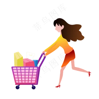 推着购物车的女人