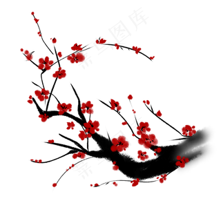 水墨梅花水墨画