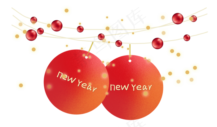 新年元旦红色圆形文字框