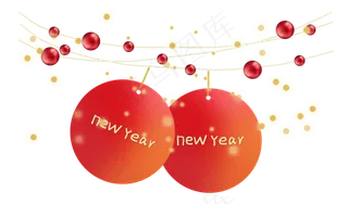 新年元旦红色圆形文字框