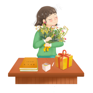 教师节鲜花女教师png素材