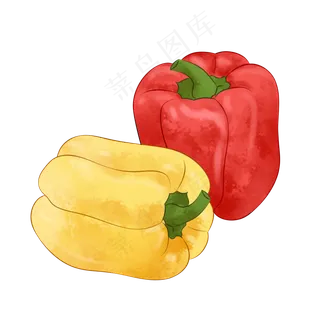 立秋手绘黄辣椒红辣椒