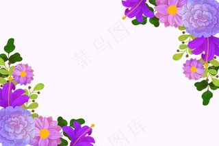 水彩紫罗兰春天背景框复制空间