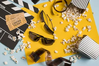 电影眼镜和爆米花