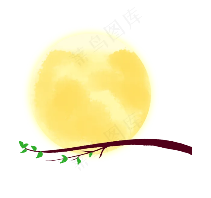 手绘卡通黄色月亮(6335X5949(DPI:300))psd模版下载