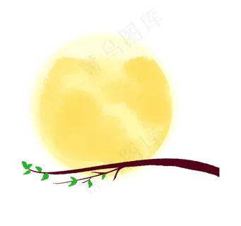 手绘卡通黄色月亮