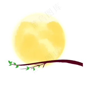 手绘卡通黄色月亮