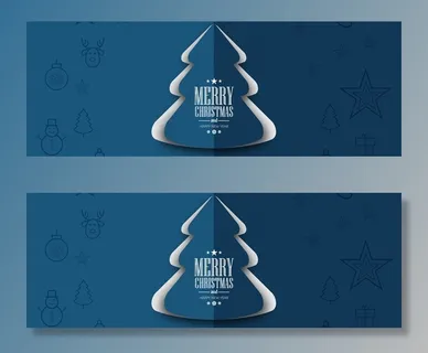 优雅圣诞树横幅banner模板