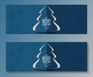 优雅圣诞树横幅banner模板
