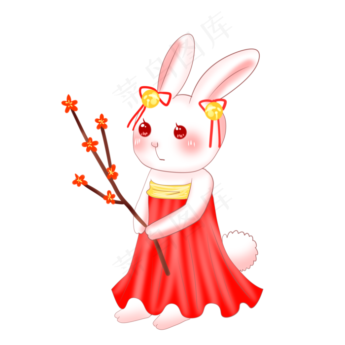 中秋节举花枝兔子(2000X2000(DPI:299))psd模版下载