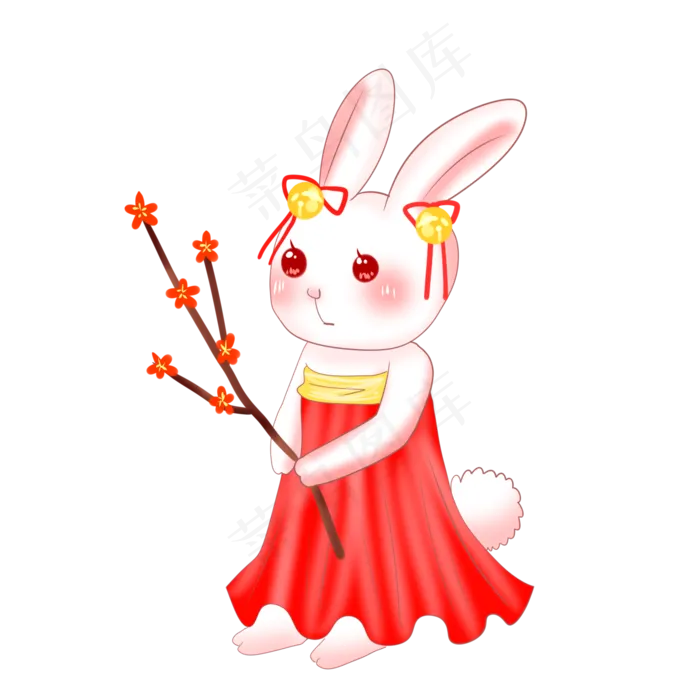 中秋节举花枝兔子(2000X2000(DPI:299))psd模版下载