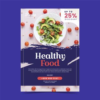 健康食品餐厅海报模板