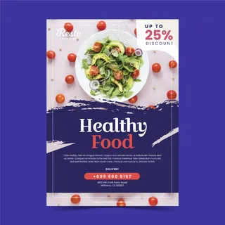 健康食品餐厅海报模板