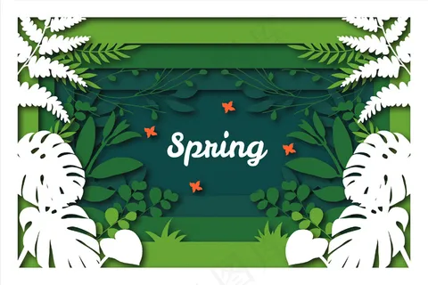 纸张风格春季背景