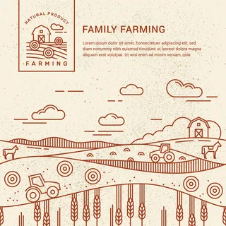 带有文本和徽标模板的家庭农场